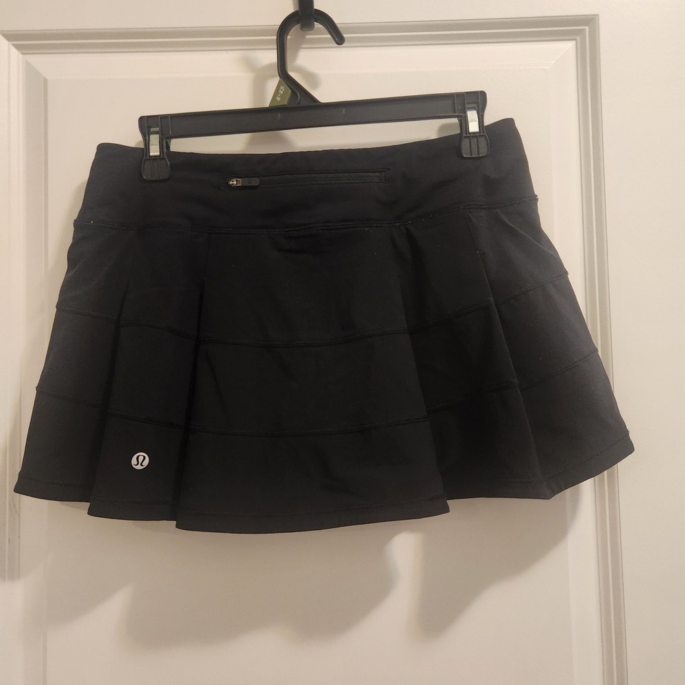 Lululemon Pace Rival Skirt Black Tennis Running Skirt Size - Picture 3 of 7
